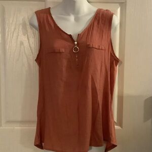 Top, light coral color, size large, brand Parallel Skies.